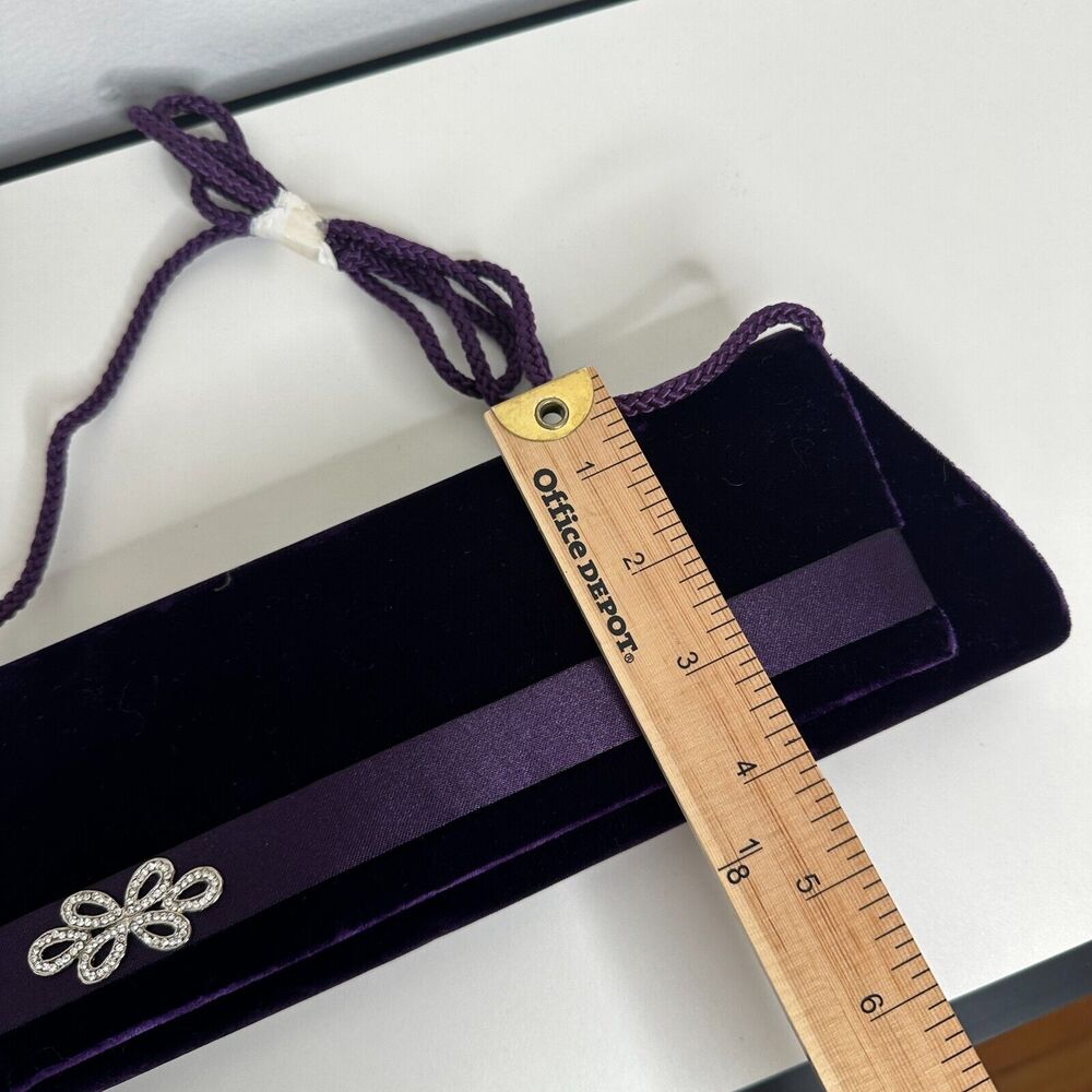Savannah Purple Velour Clutch Rhinestone Embellished Hidden Rope Strap Clutch - Picture 11 of 12
